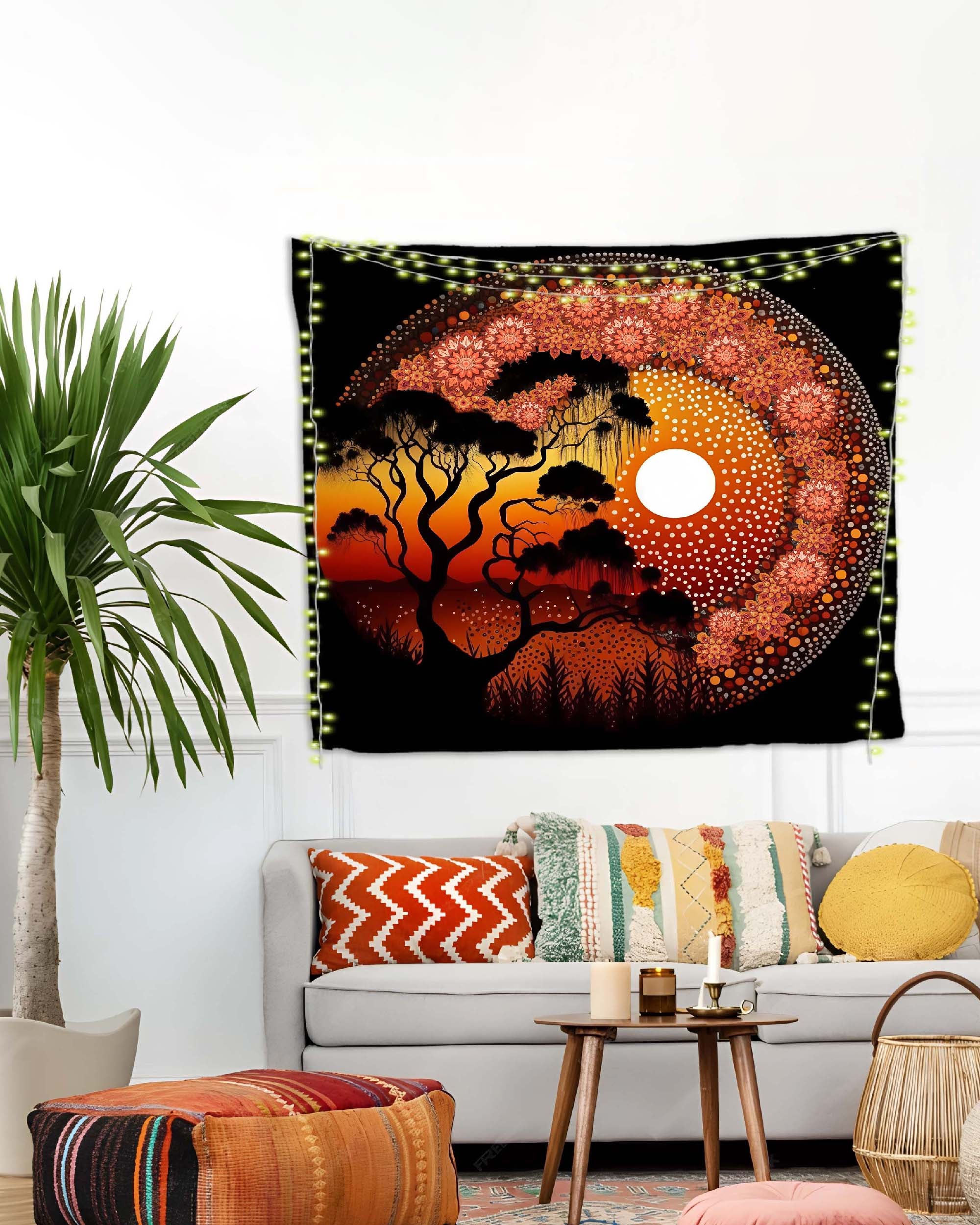 Sunset Bloom Mandala Tapestry