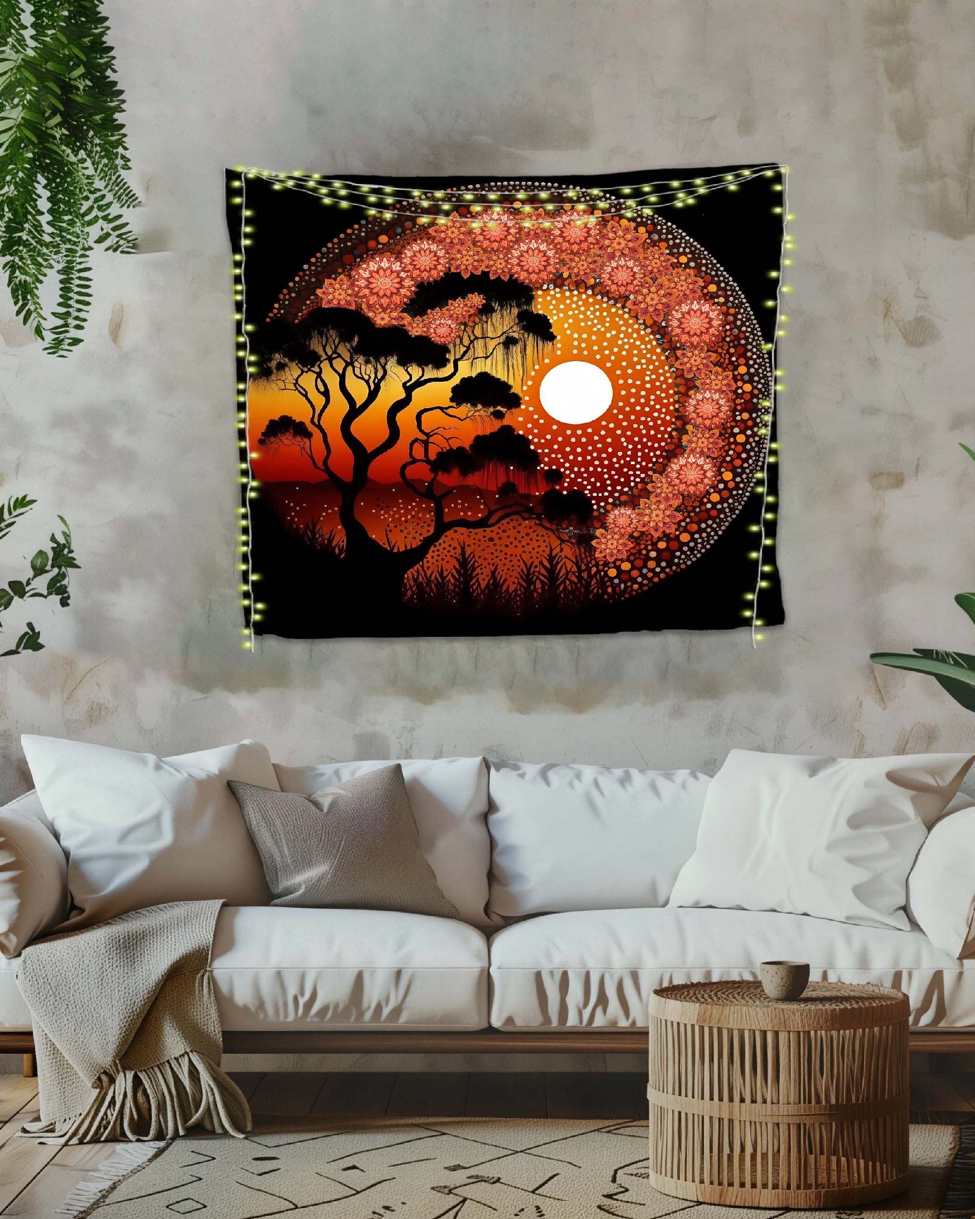 Sunset Bloom Mandala Tapestry