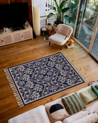 Indigo Ikat Charm Dhurrie