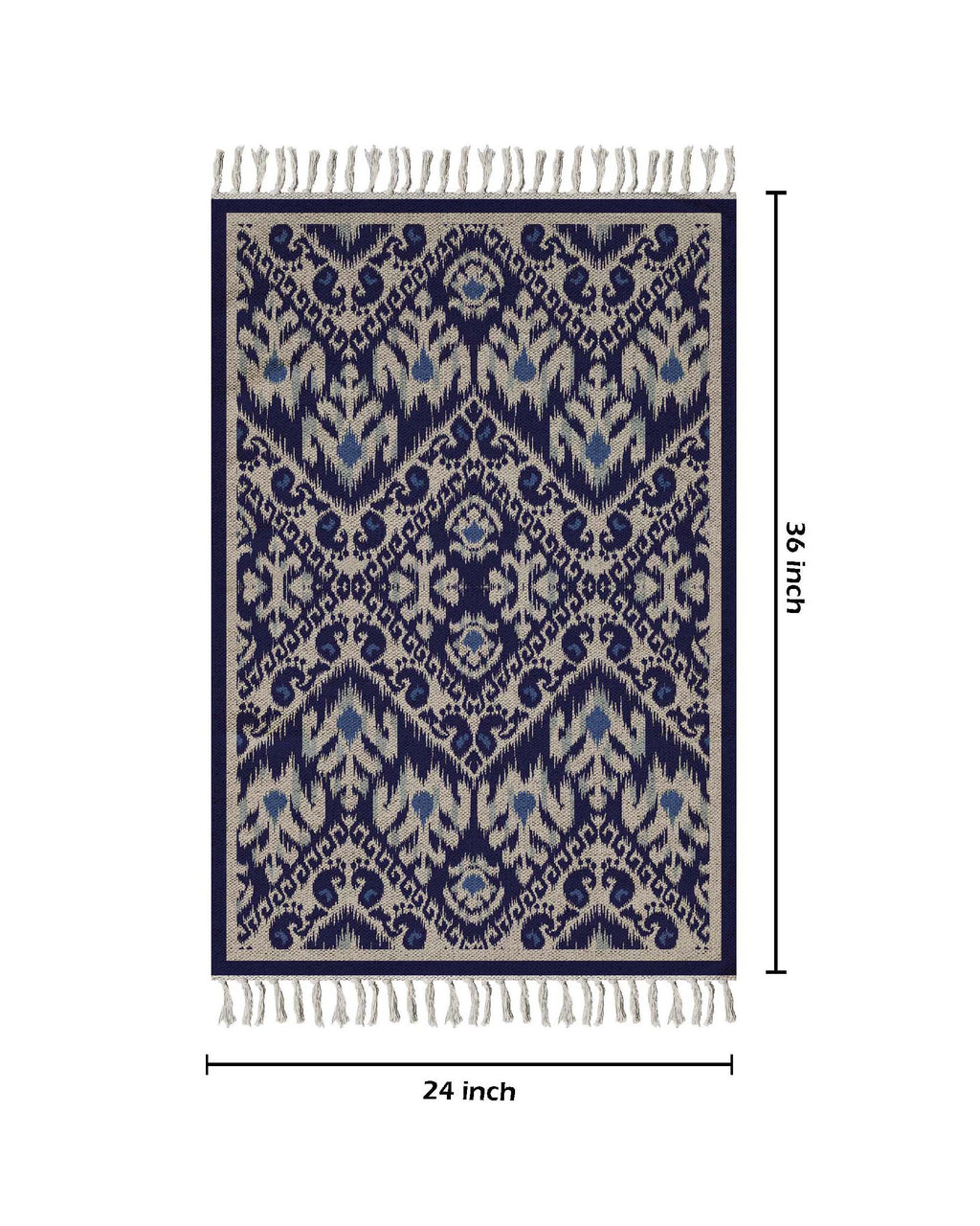 Indigo Ikat Charm Dhurrie