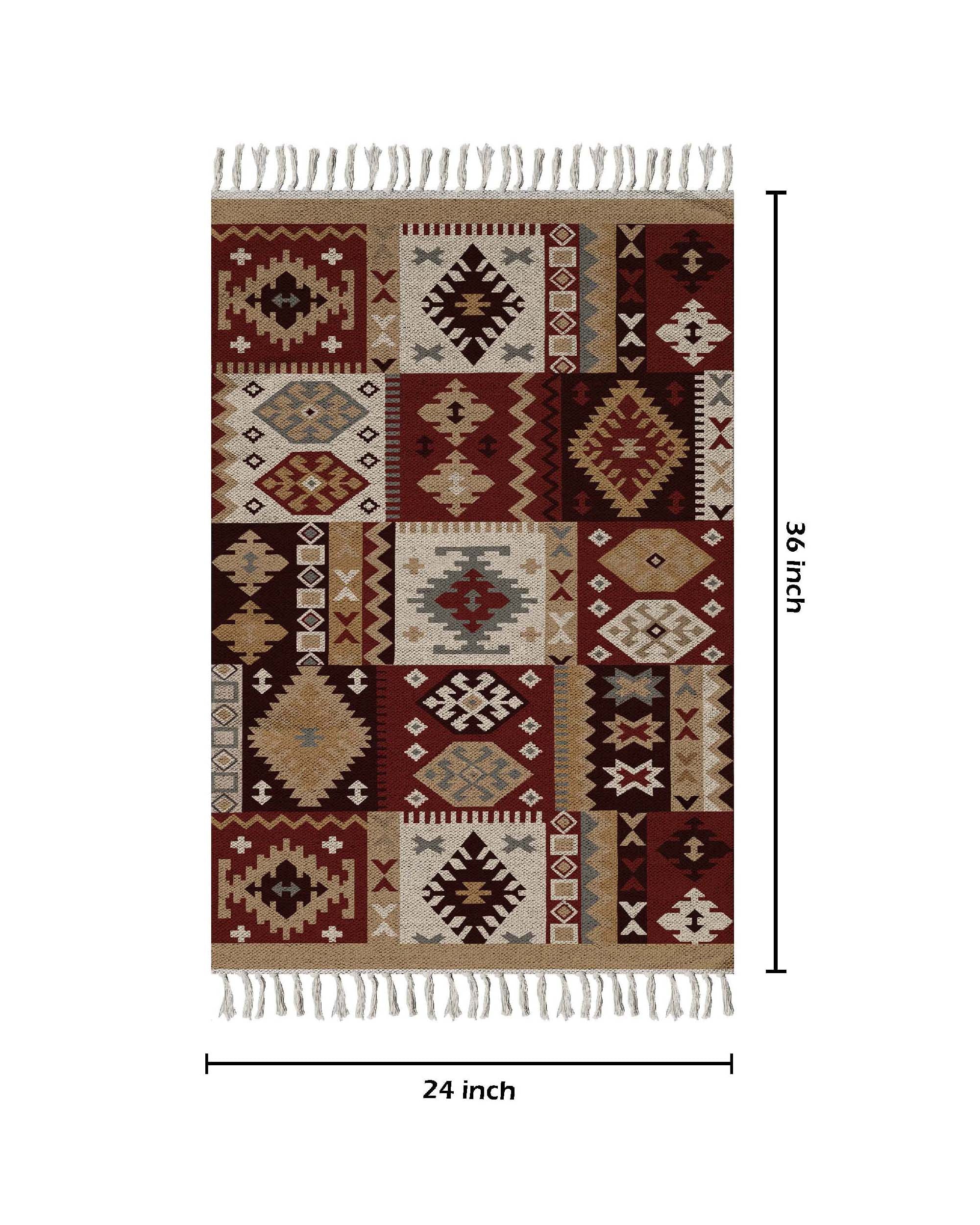 Rustic Patchwork Tribe Dhurrie