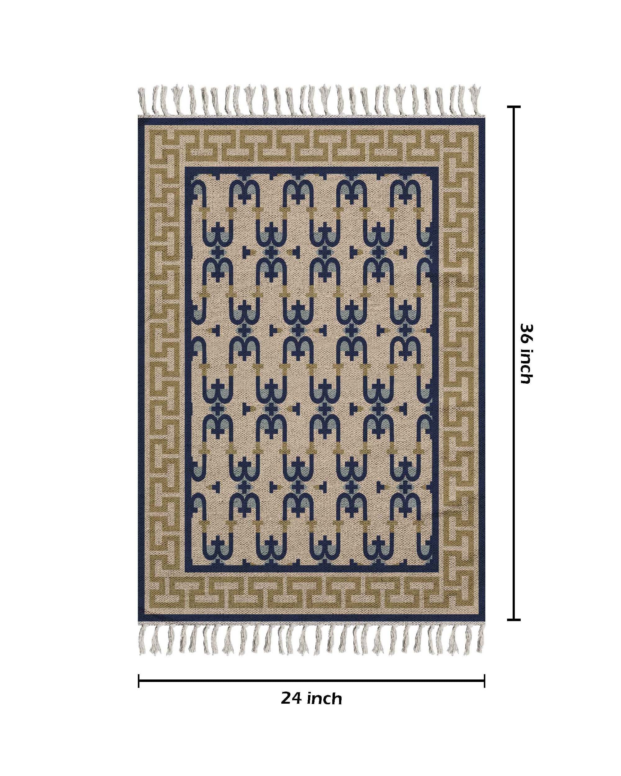 Royal Monogram Maze Dhurrie