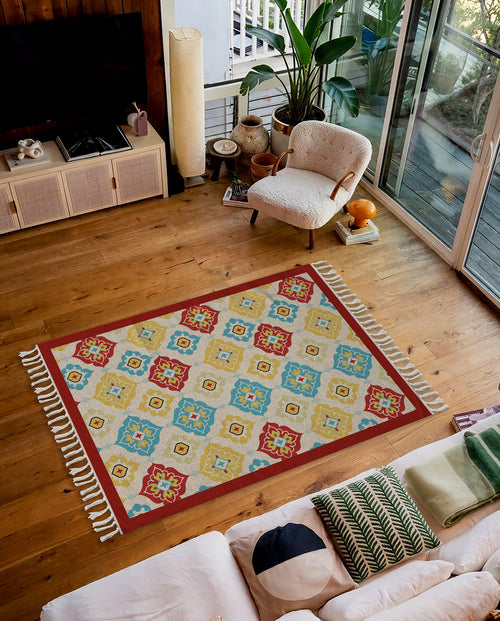 Boho Blossom Garden Dhurrie