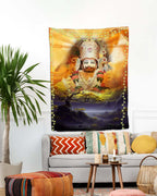 Baba Shyam Golden Aura Wall Tapestry