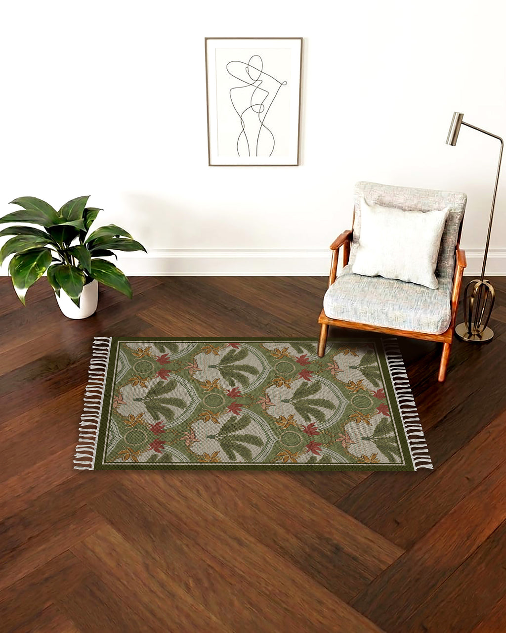 Verdant Bloom Heritage Dhurrie