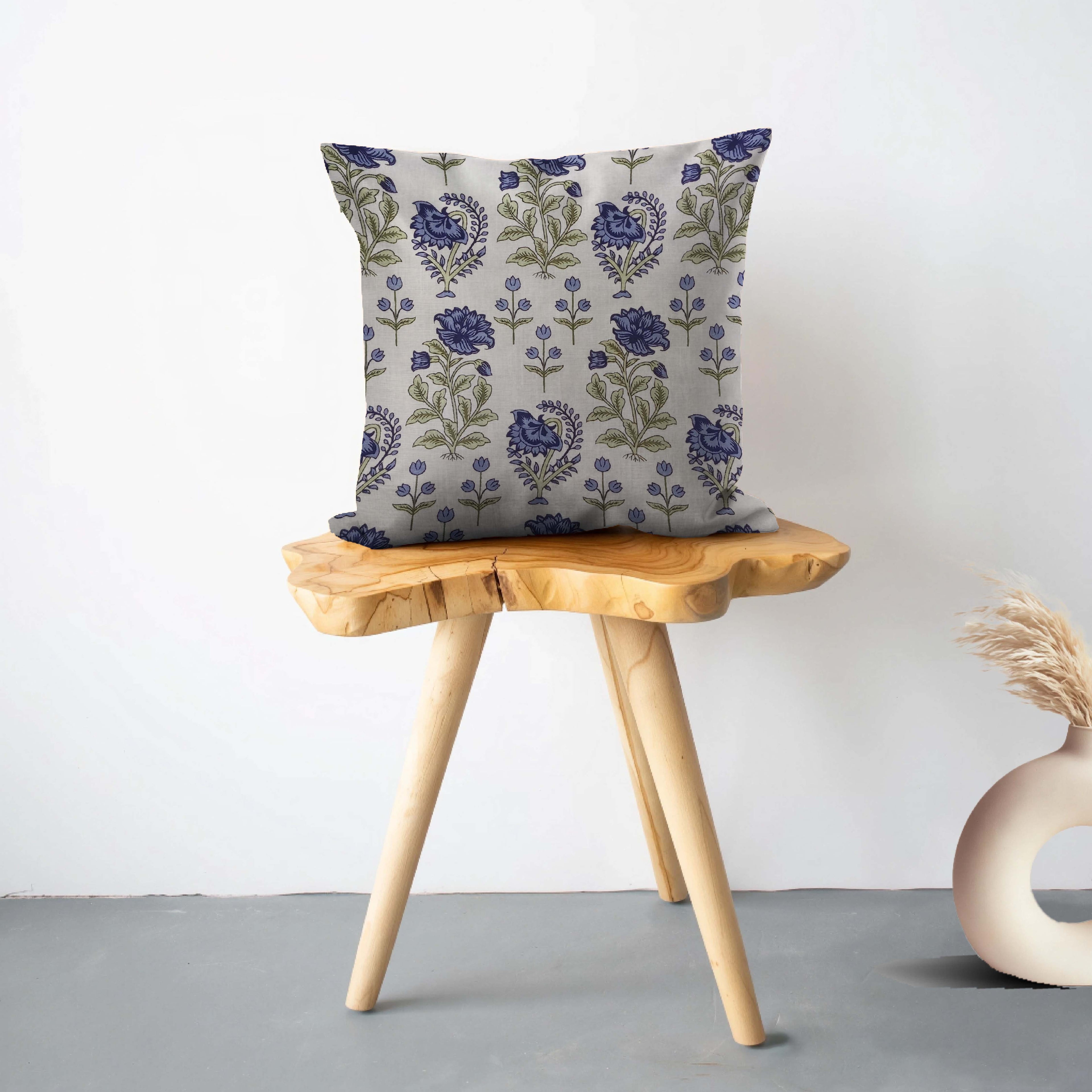 Sapphire Botanica Cushion Cover Blue & White 5 Pcs Set 16x16 inches