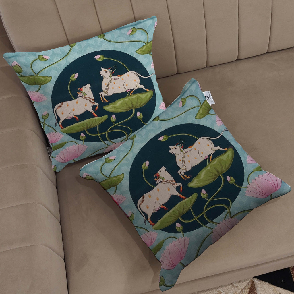 Pichwai Art Cushion Cover