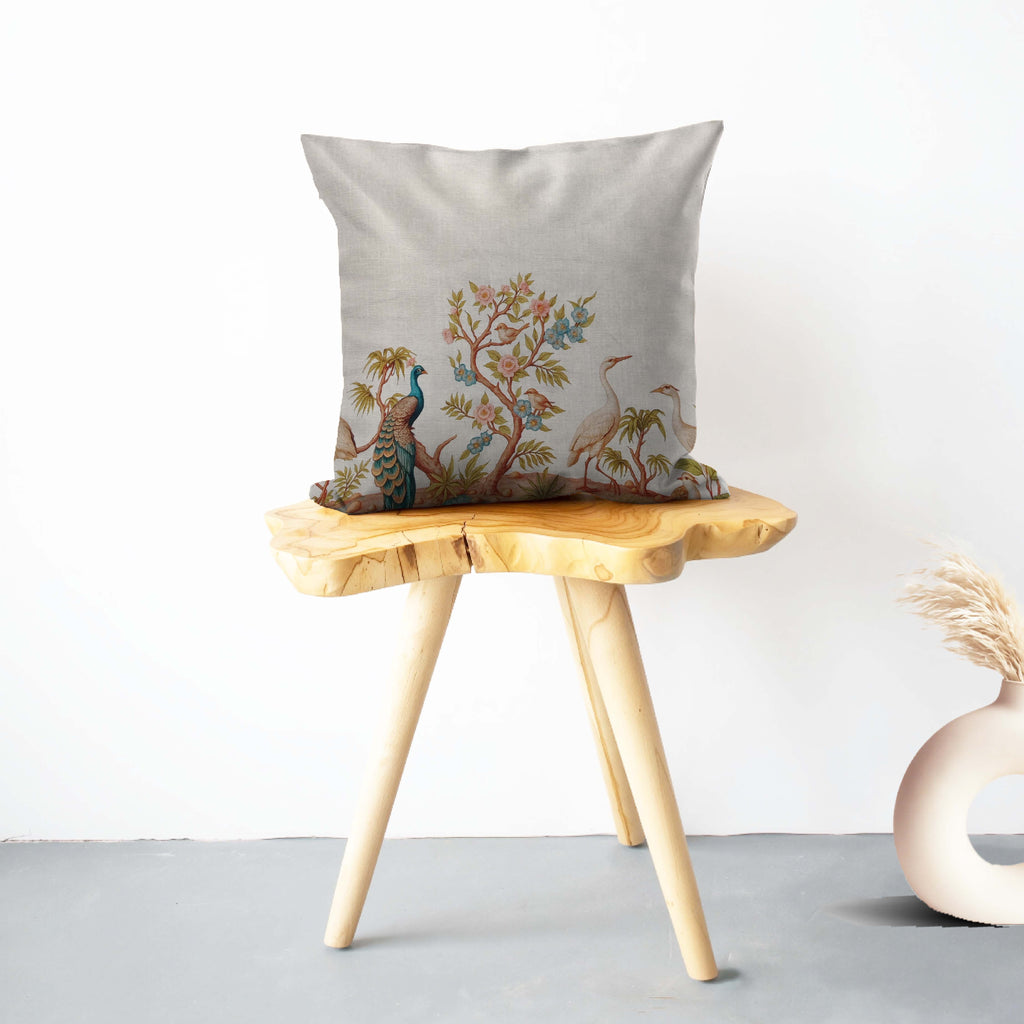 Serene Garden Birds Luxury Cushion Cover