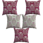 Soft Petal Harmony Cushion Cover Pink & White 5 Pcs Set 16x16 inches
