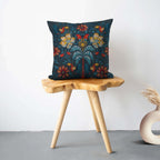Midnight Folk Bloom Cushion Cover
