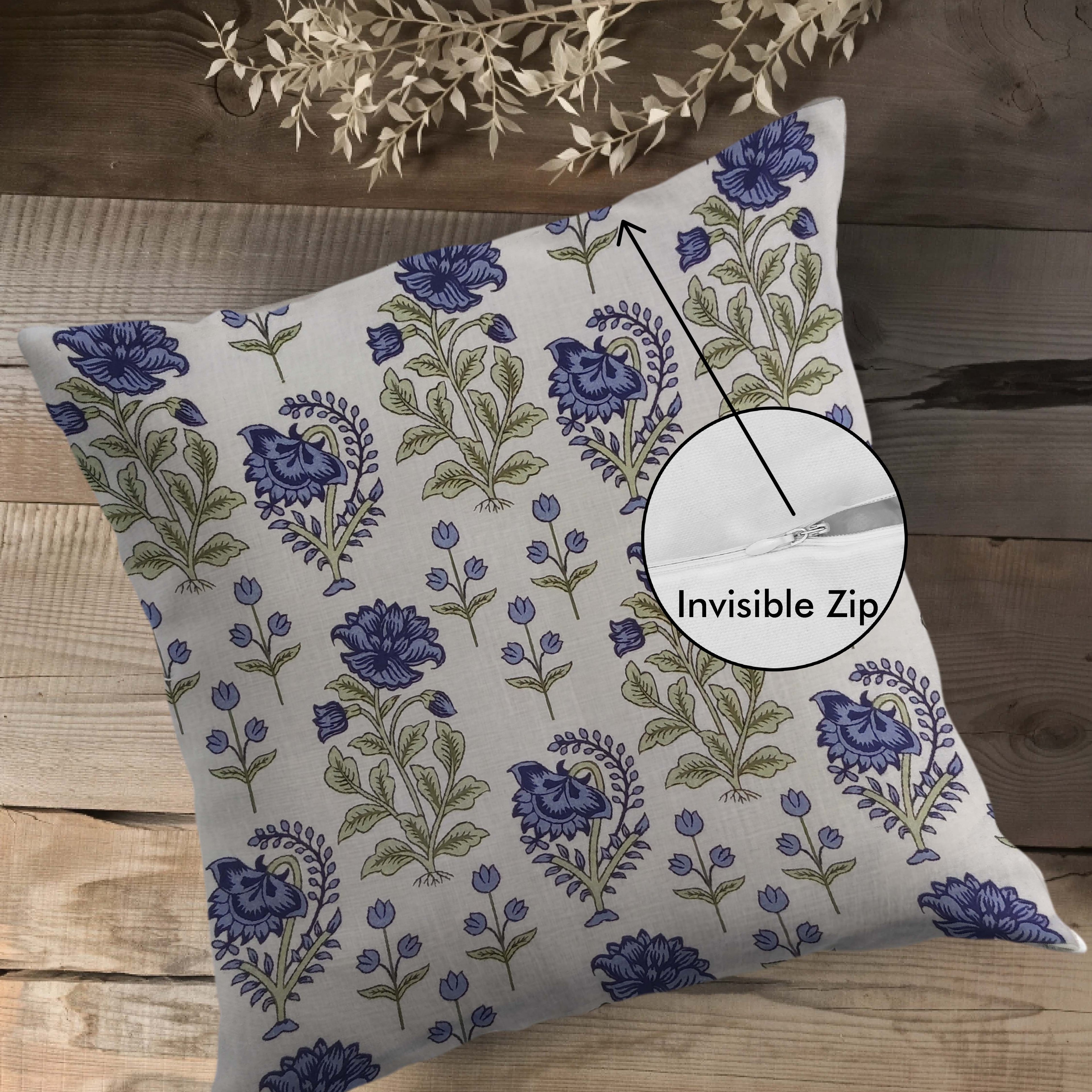 Sapphire Botanica Cushion Cover Blue & White 5 Pcs Set 16x16 inches
