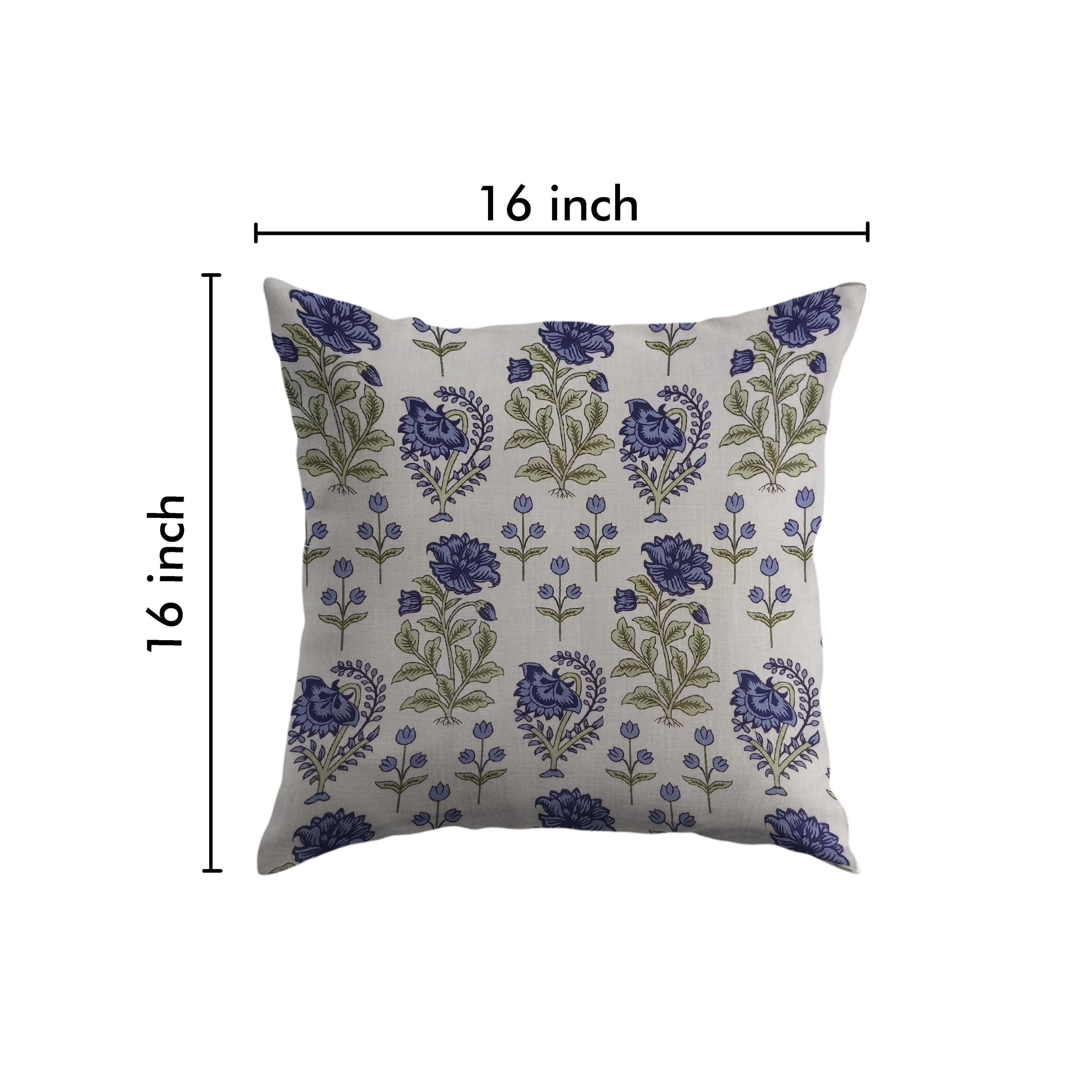 Sapphire Botanica Cushion Cover Blue & White 5 Pcs Set 16x16 inches